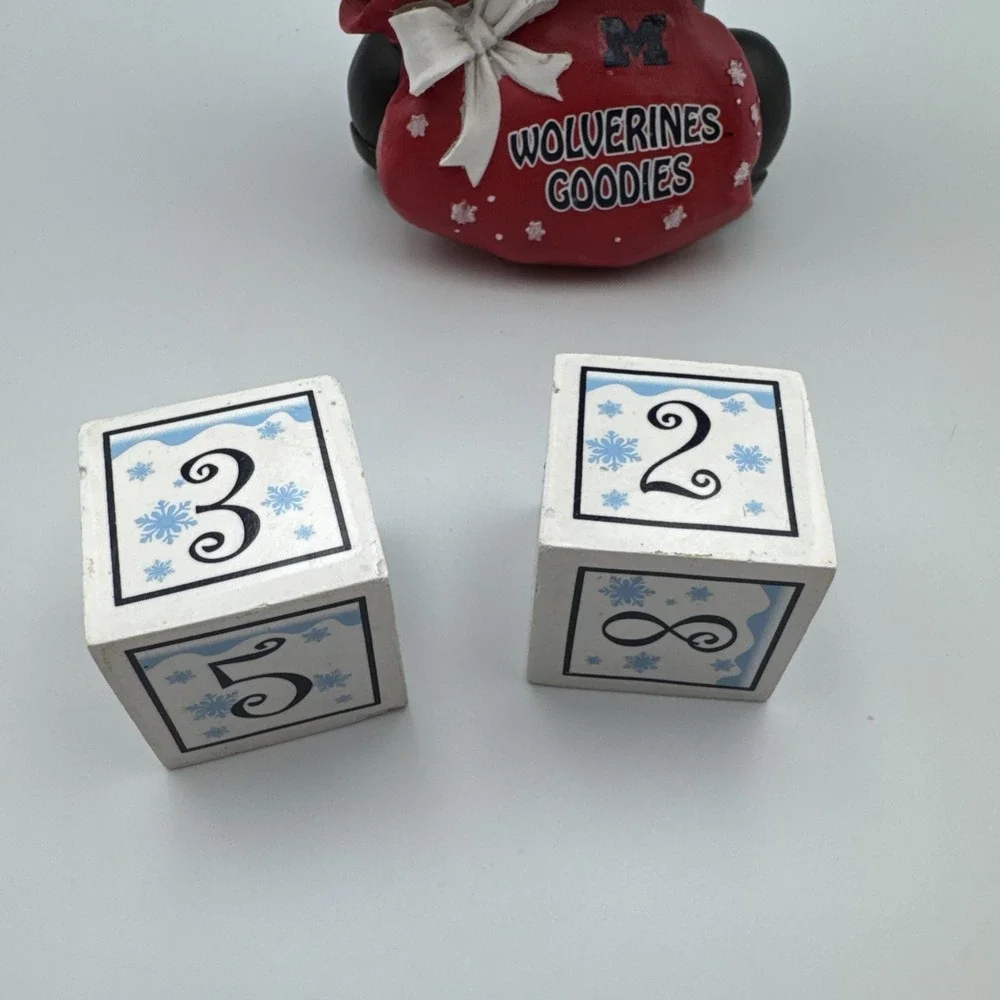 Michigan Wolverines Santa Figure Days Til Christmas Countdown Blocks
